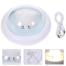  Kids Night Light Cartoon Mouse in lampada da astronave LED Nursery Nightlight