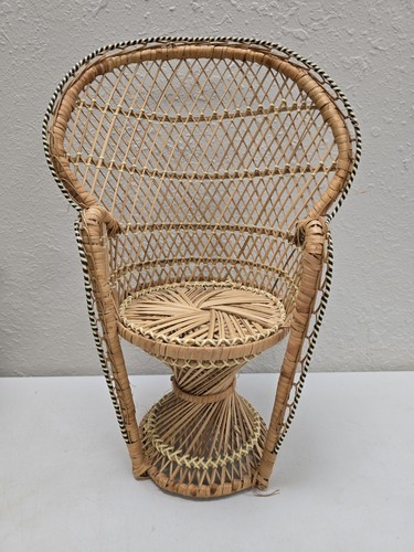 Sedia vintage vimini pavone - sedia,