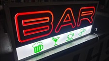 Insegna luminosa bifacciale usata BAR caffetteria mai istallata 