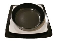 Servizio piatti cucina 18 pezzi moderno bianco nero grigio colore opaco