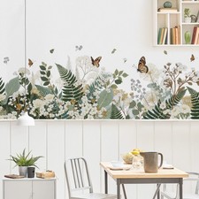 Adesivi Murali Piante Vinile Verde Rimovibili Colorati Fiori Murales per Ufficio