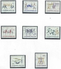 JUGOSLAVIA 1959 GIOCHI GINNICI DELL'ASSOCIAZIONE PARTIZAN 8 Val. Cat.U.801-808