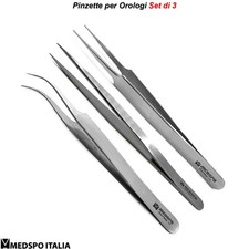 Pinzetta da Orologiaio Riparazione Orologi Pinzette di Precisione Gioielli 3 PZ