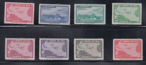 Liberia c37 mnh 1942 44 - c37-44,