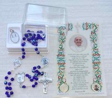 ROSARIO PAPA FRANCESCO CRISTALLO BLU "LE QUATTRO BASILICHE"