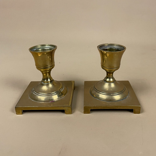 Pair antique brass gold - of,