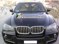 Coppia griglie mascherine una aletta singola cromo nera per BMW X5 E70 07-10