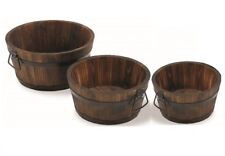 Piantatrice in legno legno legno bruciato mezzo barile di whisky vaso per piante rotonde giardino esterno