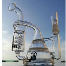 Bong a nido d'ape 9,8" vetro tubo acqua fumo riciclatore rig con chiodo 14MM aggiungere logo