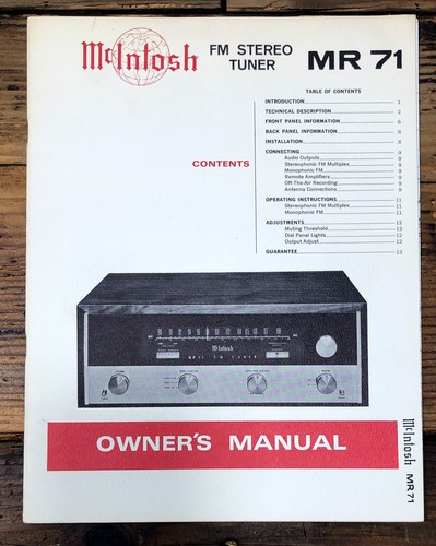 Sintonizzatore mcintosh 71 - sintonizzatore,