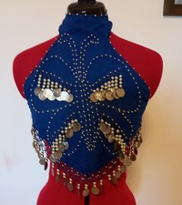 Danza del ventre Top lungo monete  blu  asis  €. 15.00