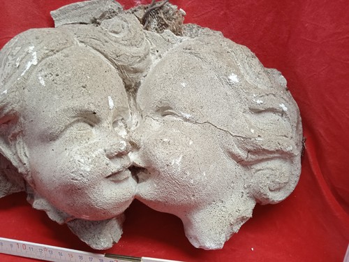 Profilo volto due amorini - ,