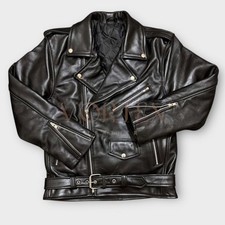 Giacca pelle uomo nera polizia