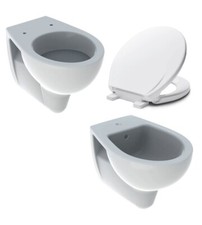 SET SANITARI COMPLETO VASO BIDET E COPRIVASO GEBERIT COLIBRI' SOSPESI WC + BIDET