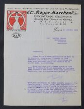 Fattura PARIGI 1932 SEM RISCALDAMENTO ELETTRICO Roger MARCHANT Art Déco 76