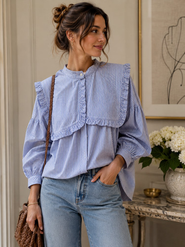 Camicia blusa righe - camicia,