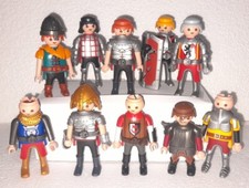 Playmobil Lotto di 10 Personaggi CAVALIERI MEDIEVALI Misti Geobra art.3481