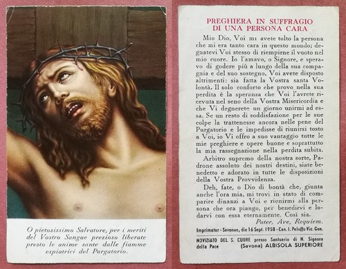 Santino holy card 1958 o - santino,