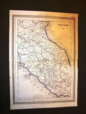 Carta geografica o mappa Marmocchi 1876 Italia centrale - Lazio e Toscana