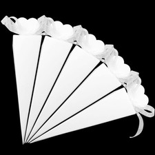 ZOCONE 70 PCS Coni Confetti Matrimonio, Bianco Coni Portariso Matrimonio Cono Po