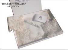 Tris Centri Centrini Runner 3 Pezzi Renato Balestra "Noemi" Elegante Ricamato