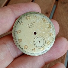 Lanco MOD. 11, Quadrante Original Dial Ø 33,5 mm Vintage USED Gold Color Numbers
