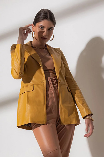 Caldo blazer donna vera pelle - blazer,