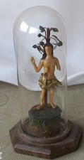 Sratua Antica In Cera San Sebastiano.  Sotto Campana Di Vetro.epoca: 800