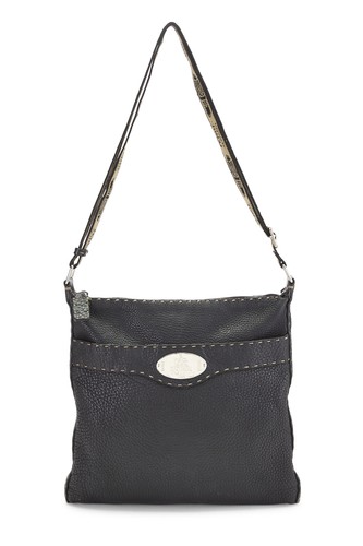 Fendi navy leather selleria - leather,