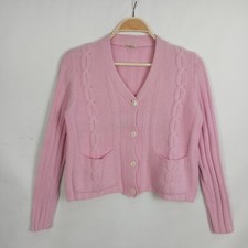 Cardigan Malo puro cashmere colore rosa taglia M con bottoni e tasche 