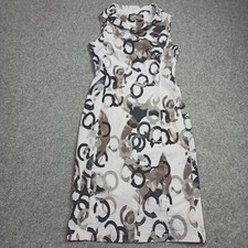 Abito FOX'S Donna Taglia 36-38 Slim Stretch Bianco Collo A Cowl Zip Leggero