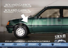 2 Stickers Autocollants "Roland Garros Paris" Pour Peugeot 205 1989 + Cabriolet