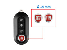 2x key logo 14mm red for Fiat