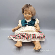 Bambola vintage Falca Spagna vinile bambina 18" faccia sfacciata bionda giocattolo da collezione