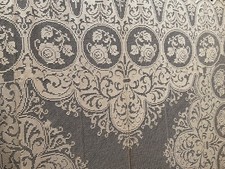 Antico Copriletto Tovaglia Tenda Filet fatta a mano  Italia Perfetto 230x260cm