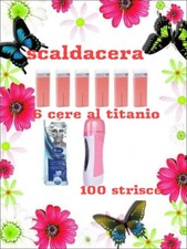 KIT SCALDARULLO + 100 STRISCE CERETTA + 6 RICARICHE RULLO SCALDA CERA ROLL TITAN