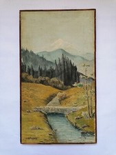 Dipinto olio su tela a firma di A. Solinas - Paesaggio - cm 51 X 29 - Sardegna