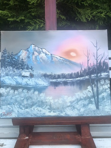 Quadro olio tela fatto in - su,