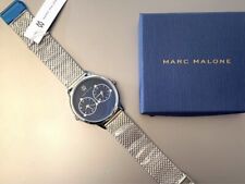 Orologio Da Polso GMT Marc Malone Elegante Sportivo Acciaio Uomo 42mm Blu 1 ATM