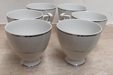  TAZZINE CAFFè IN PORCELLANA Rara Arte A Sbalzo Bordo Oro Bianco Dismetto Collz