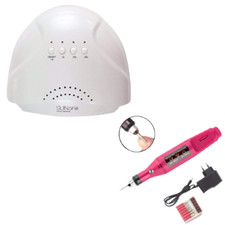KIT RICOSTRUZIONE UNGHIE PROFESSIONALE LAMPADA SUN ONE 19W + FRESA 20000 GIRI