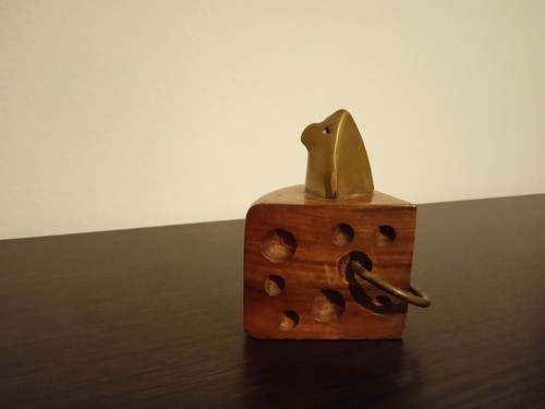 Topo ottone legno - e,