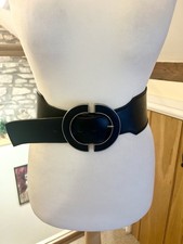 Cintura Next vintage larga in pelle nera taglia media 12-14 Y2K