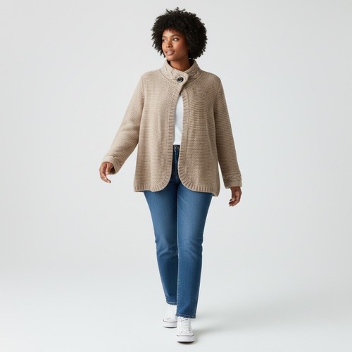Cardigan zara tan misto alpaca - cardigan,
