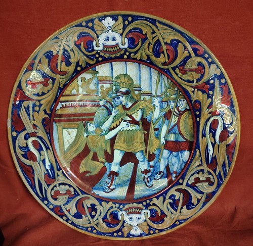 Piatto ceramica firmato gualdo - piatto,