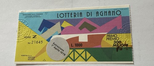 Biglietto lotteria agnano - lotteria,