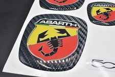 KIT STICKER FREGI STEMMI FIAT 500/PUNTO/BRAVO...  ADESIVO 3D RESINATO TUNING