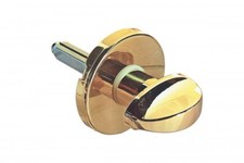 POMELLO PER LIMITATORE DI APERTURA CON ROSETTA CROMO SATINATO E OTTONE LUCIDO