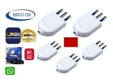 5x Spina volante maschio piccolo passo da 10A 2P collegamento cavo elettrico 5pz