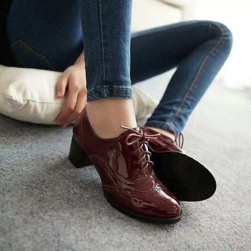 Scarpe chunky pelle lucida - pelle,